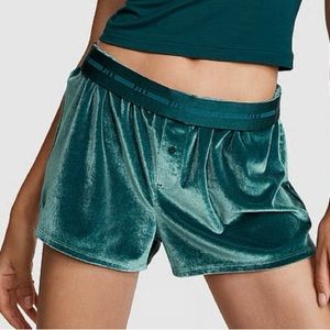 Velvet Sleep Shorts Green M